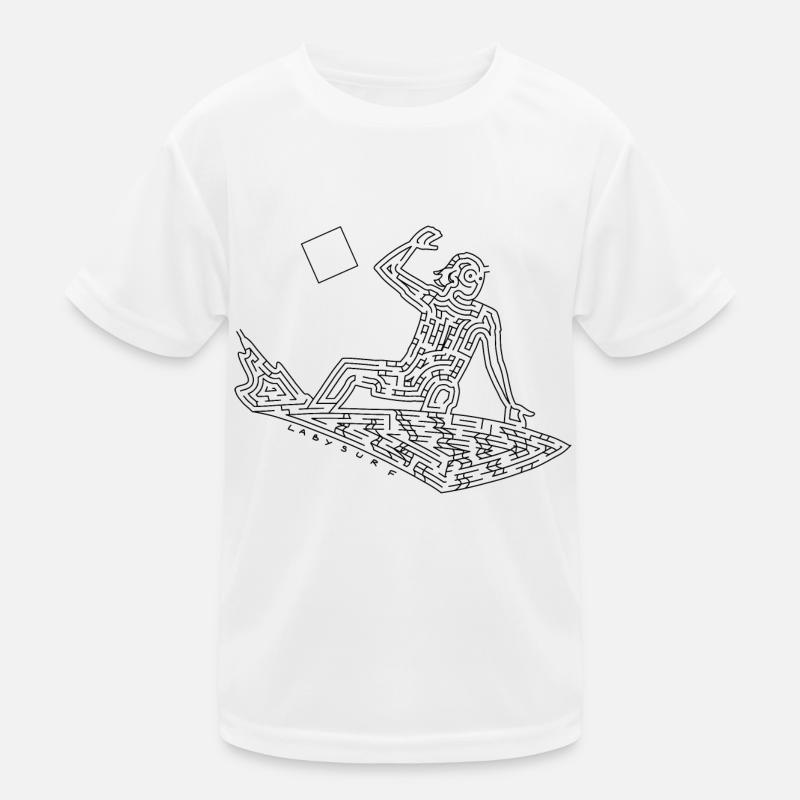 Surfer Maze (black version) Kids Functional T-Shirt