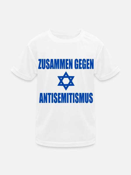 zusammen gegen antisemitismus - Kinder Funktions-T-Shirt - Weiß - Vorne