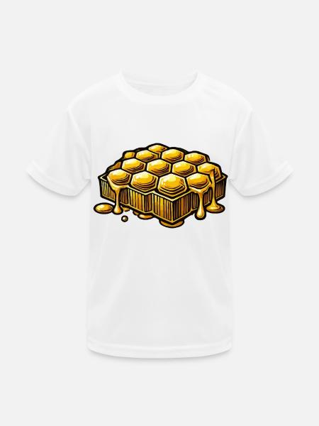 honigwaben honig - Kinder Funktions-T-Shirt - Weiß - Vorne
