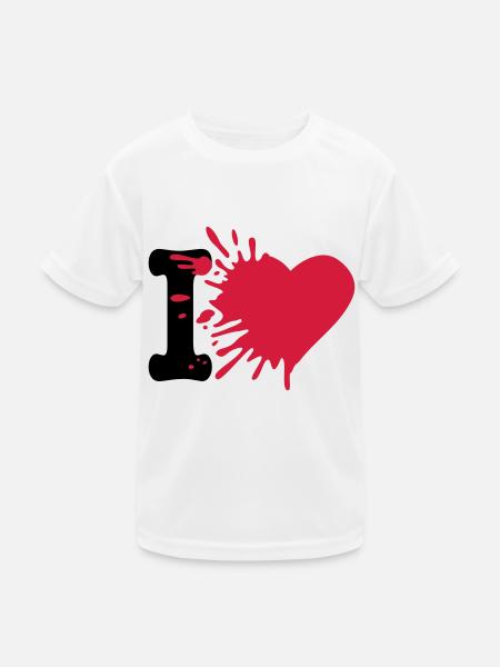 i love - Kids Functional T-Shirt - white - Front