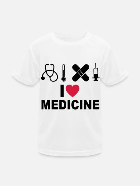 Ich liebe Medizin - Kinder Funktions-T-Shirt - Weiß - Vorne