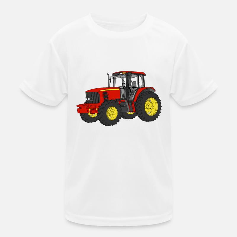 Traktor - Kinder Funktions-T-Shirt - Weiß