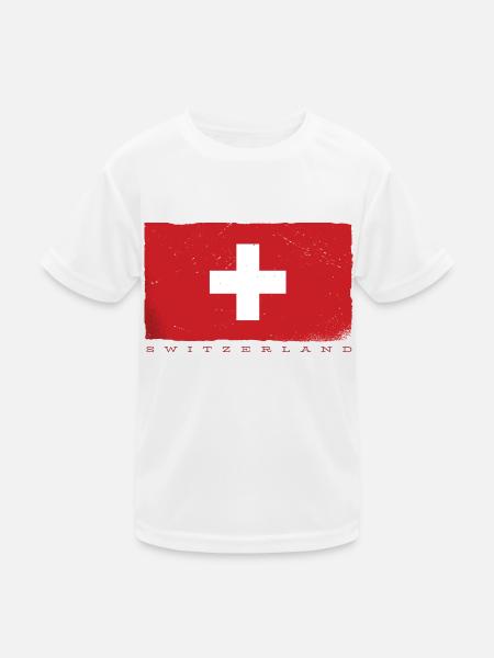 Switzerland Cross Swiss Flag Schwiiz Decoration - Kids Functional T-Shirt - white - Front