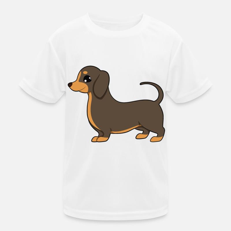 Dackel - Kinder Funktions-T-Shirt - Weiß