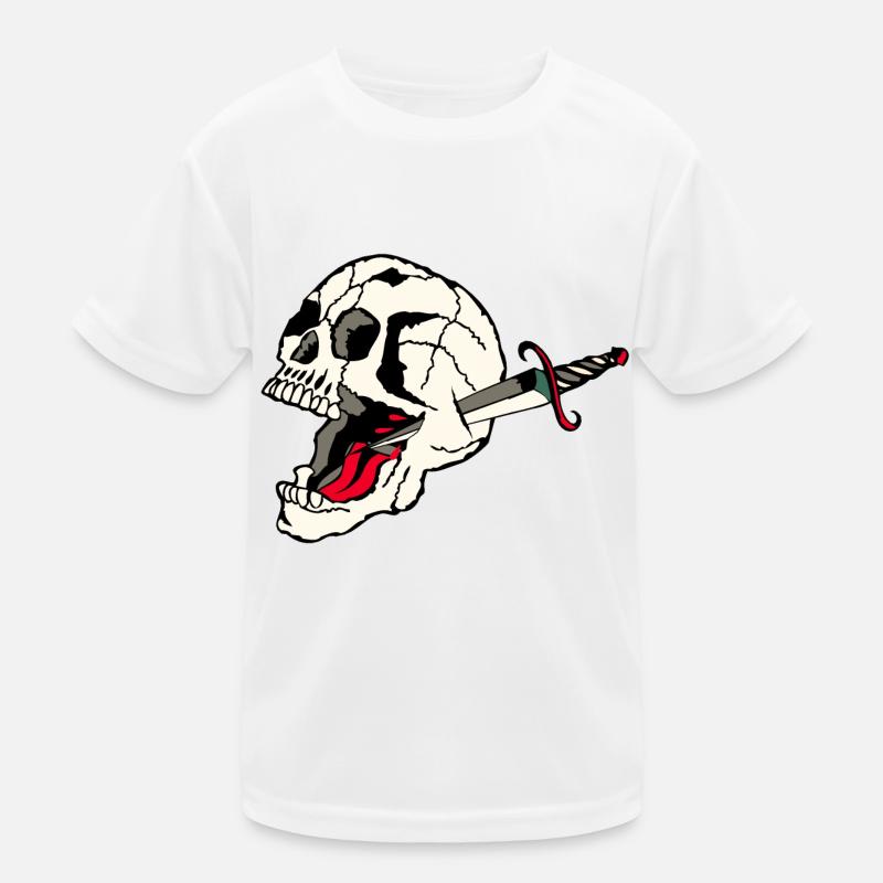 skull pierces old school death bud dagger Kids Functional T-Shirt