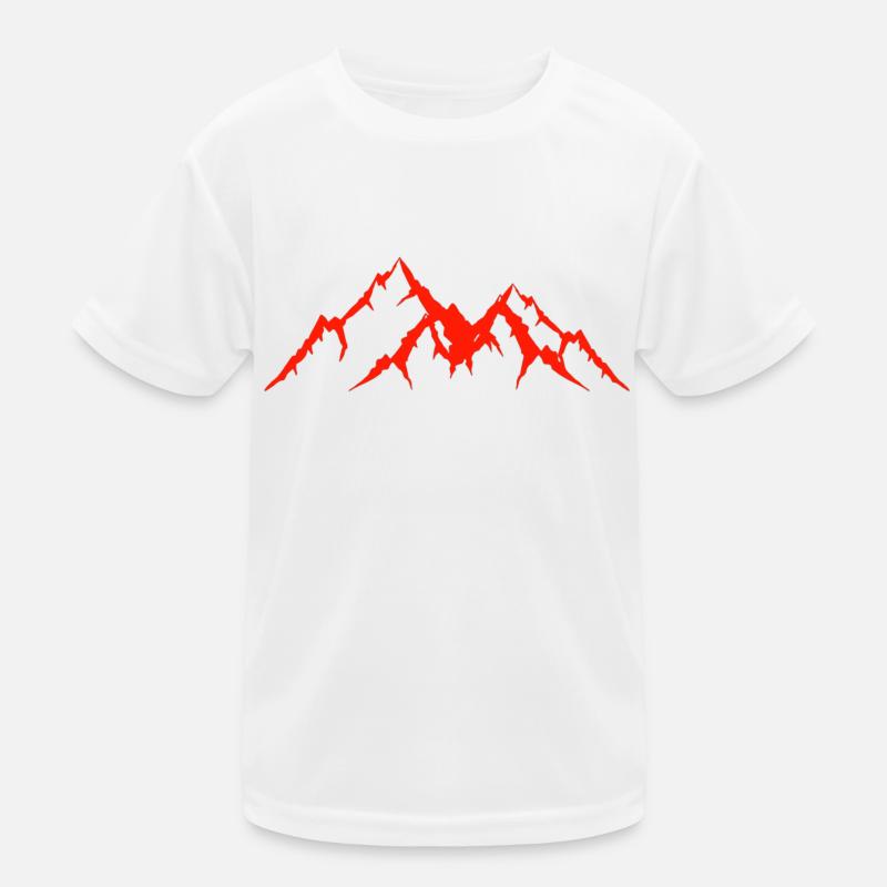 Leuchtend roter Berg! Kinder Funktions-T-Shirt