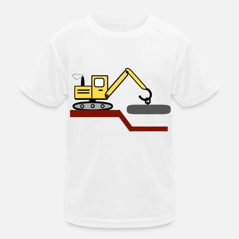 Bagger - Kinder Funktions-T-Shirt - Weiß