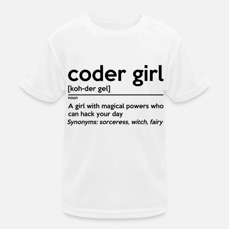 Coding Girl Definition Noun Software Developer Pro Kinder Funktions-T-Shirt