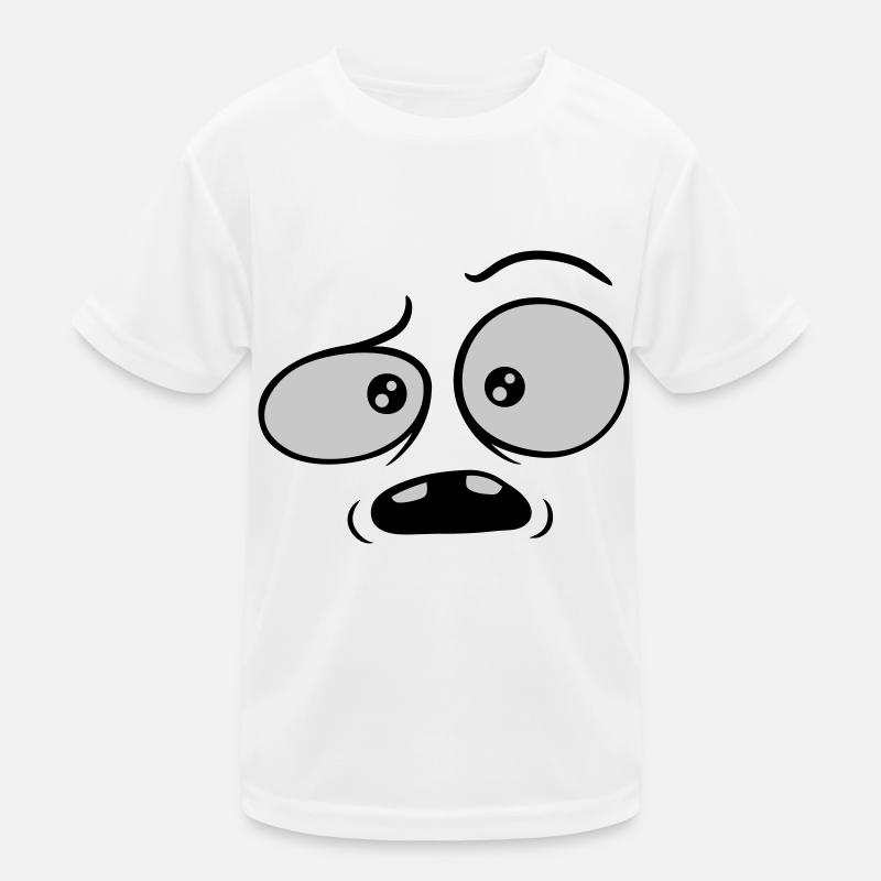 Skeptical confused comic face Kids Functional T-Shirt