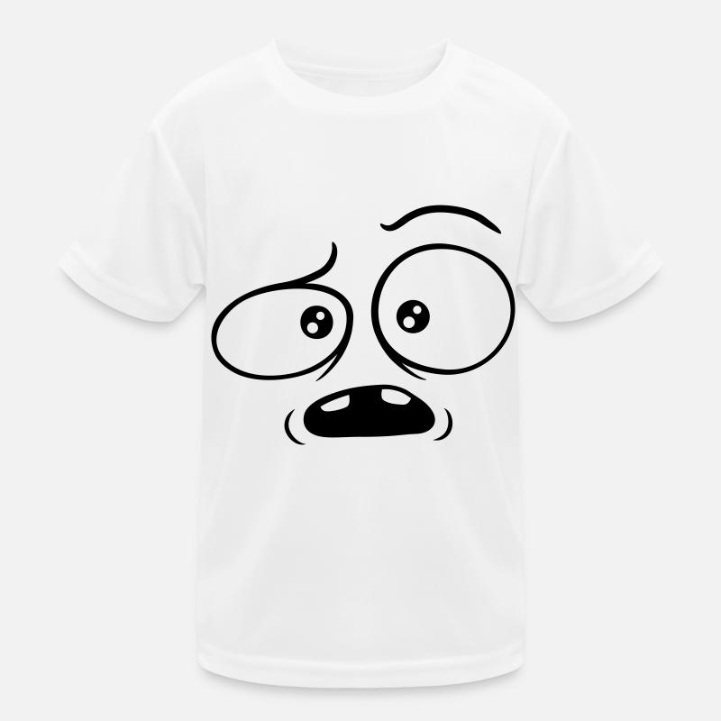 Verwirrtes skeptisches Comic Gesicht Kinder Funktions-T-Shirt