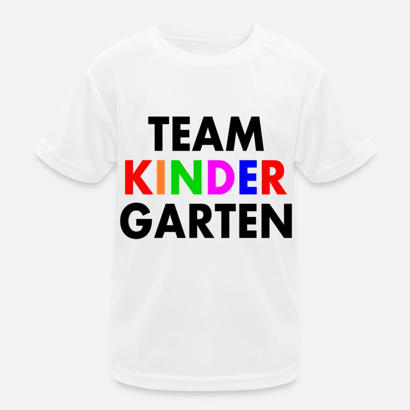 Team kindergarten - Kinder Funktions-T-Shirt - Weiß
