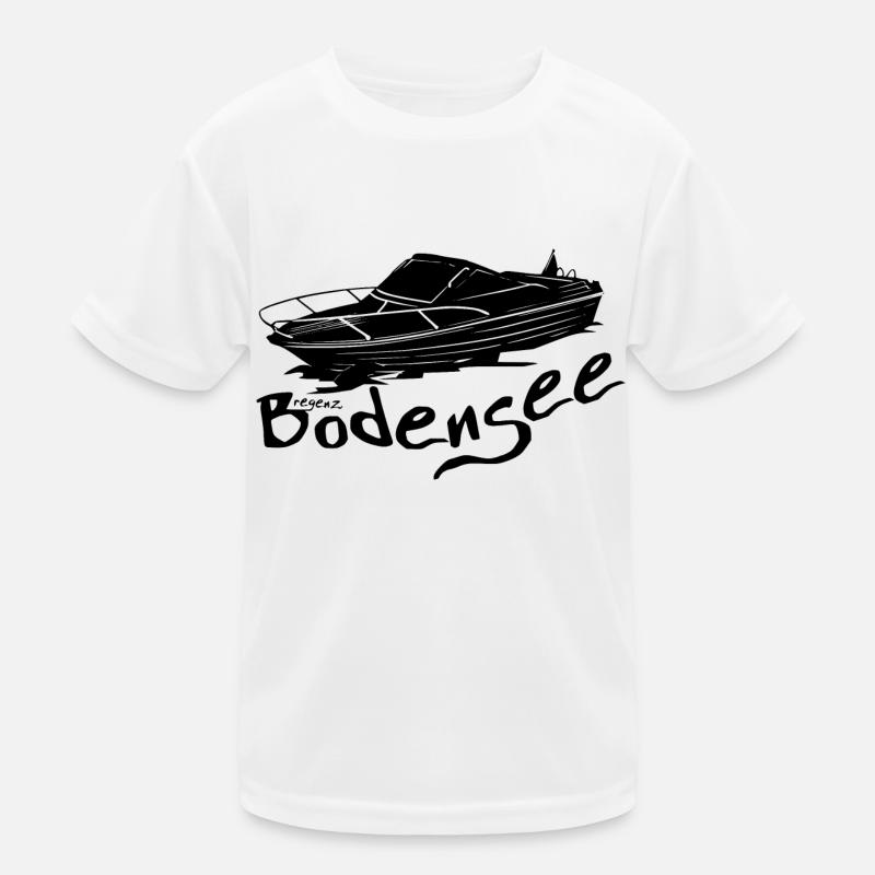 Motorboot schwarz Kinder Funktions-T-Shirt