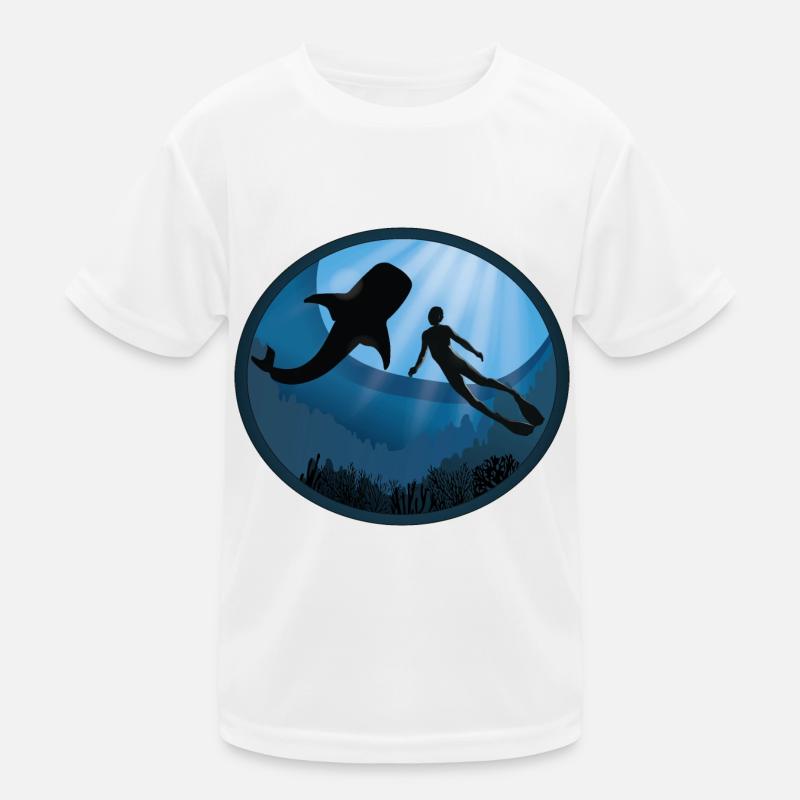 Plongeur avec requin-baleine T-shirt sport Enfant
