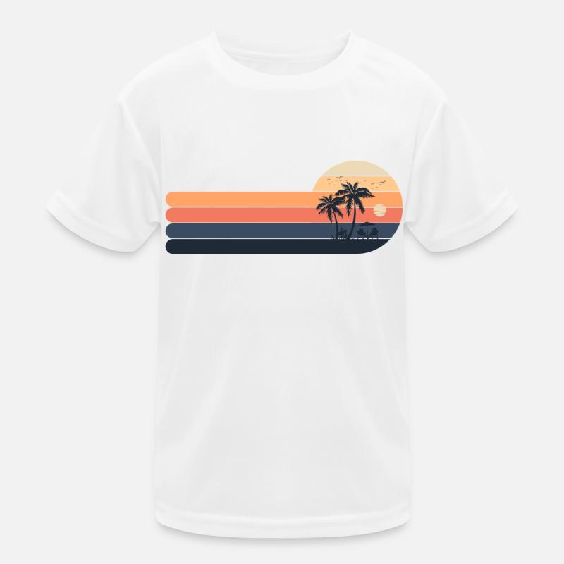 Palmiers rétro coucher de soleil T-shirt sport Enfant