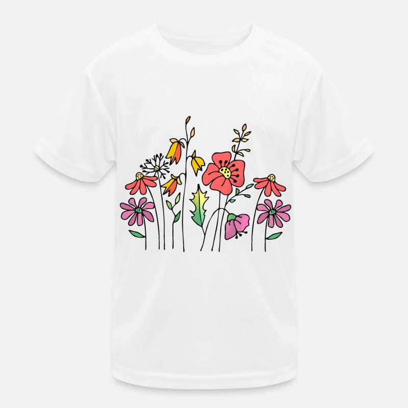 Blumen Kinder Funktions-T-Shirt