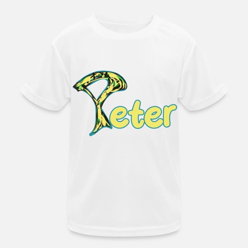 Peter artful yellow text Kids Functional T-Shirt