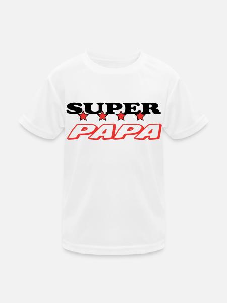 SUPER-VATER - Kinder Funktions-T-Shirt - Weiß