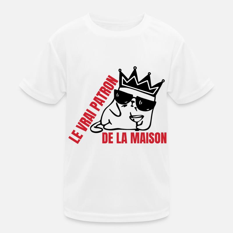 Le vrai patron de la maison chat T-shirt sport Enfant