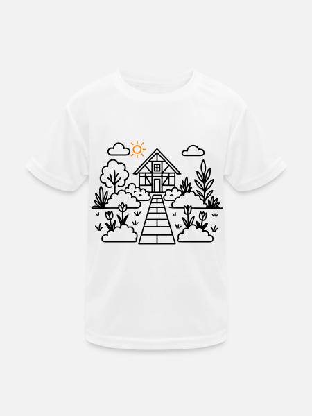 Schrebergarten Garten Natur - Kinder Funktions-T-Shirt - Weiß - Vorne