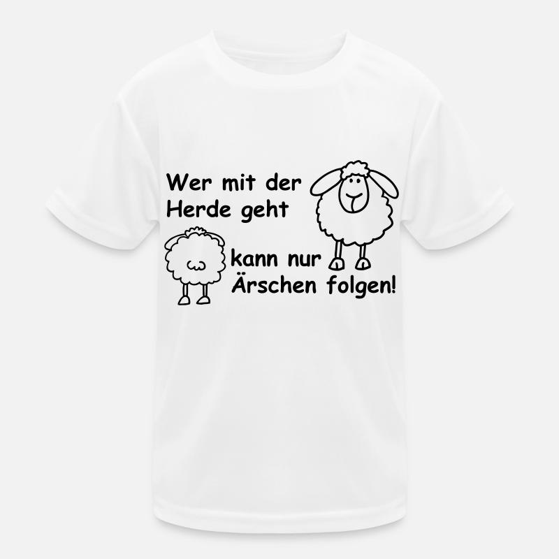 Wer mit der Herde ... Kinder Funktions-T-Shirt