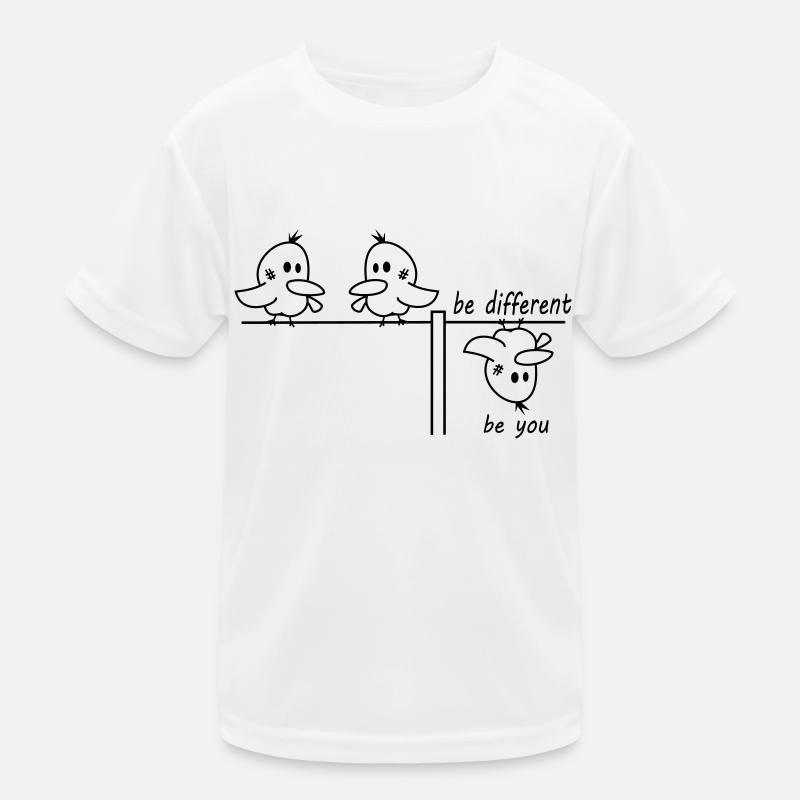 be different be you Vogel - Kinder Funktions-T-Shirt - Weiß
