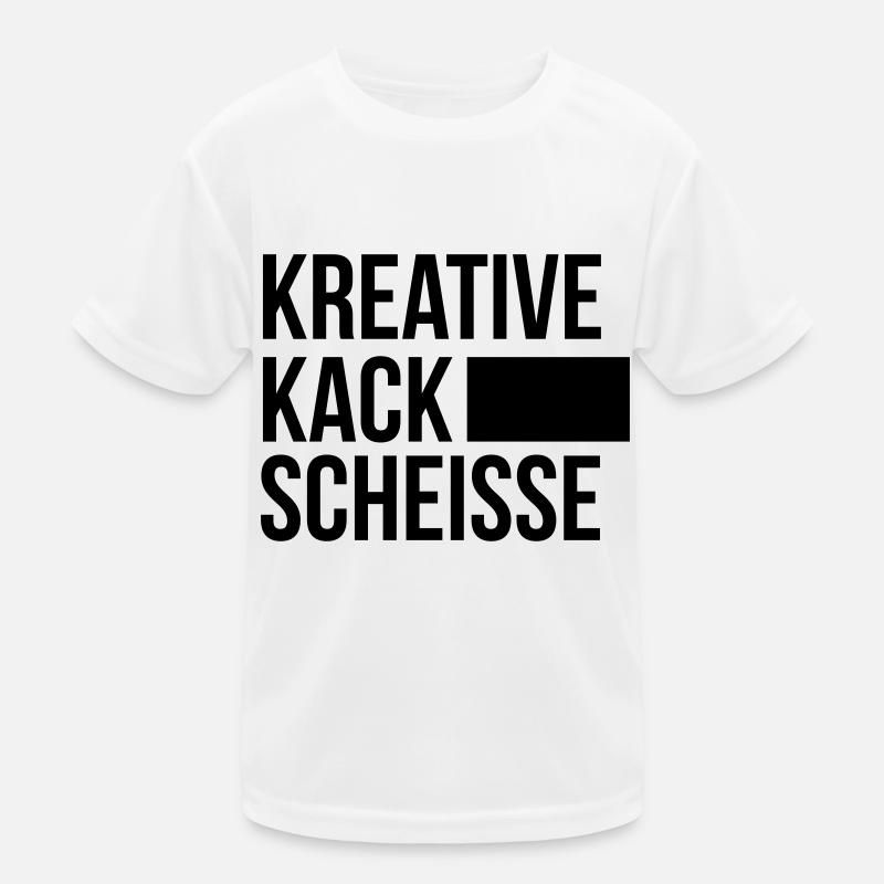 KREATIVE KACK SCHEISSE - Kinder Funktions-T-Shirt - Weiß
