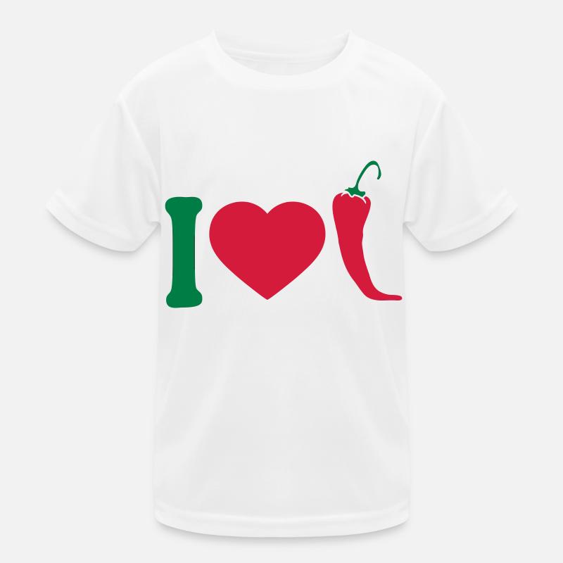 I Love Chili Chilli Pepperoni Herz Logo Kids Functional T-Shirt