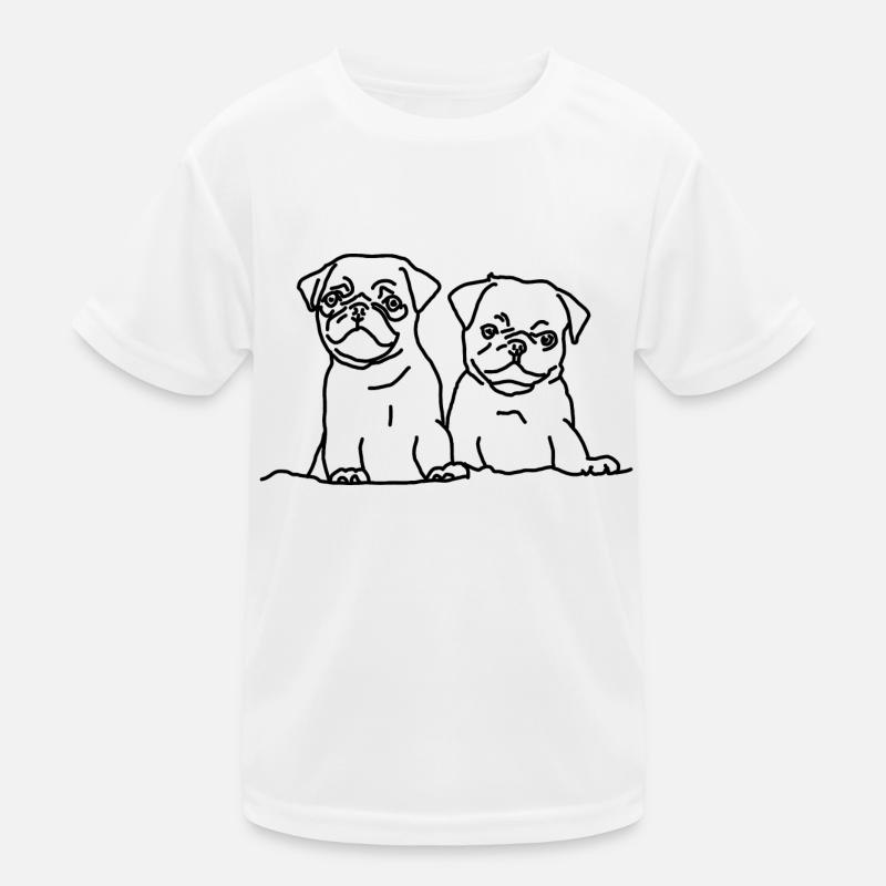 Für Hundefreunde: zwei junge Möpse Kinder Funktions-T-Shirt
