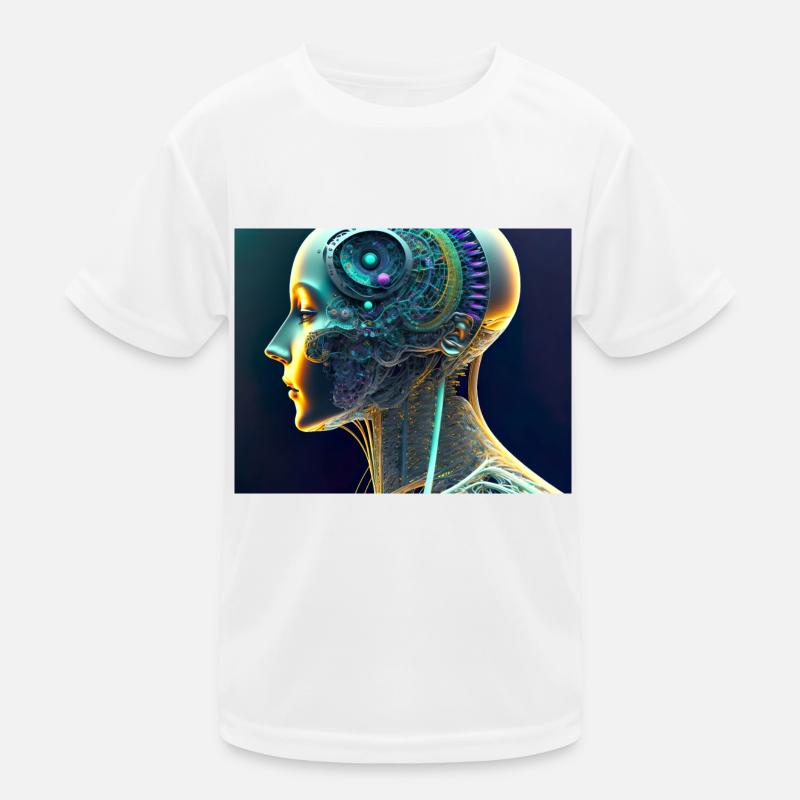 Mechanical brain - Kids Functional T-Shirt - white
