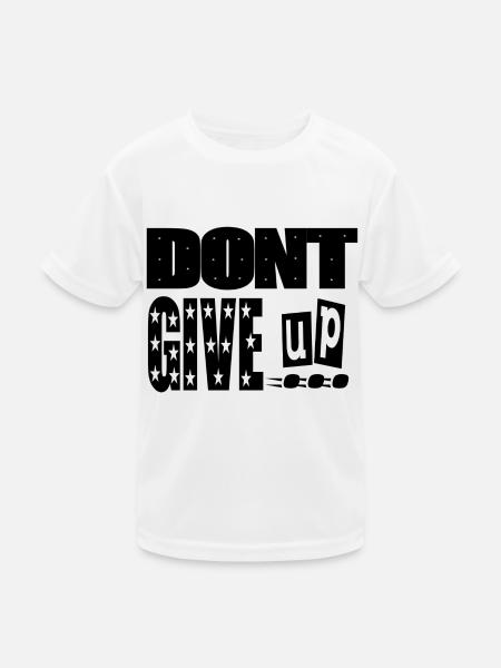 von denen aufgeben - Kinder Funktions-T-Shirt - Weiß - Vorne