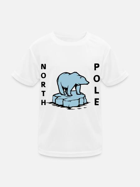 Polar Bear North Pole - Kids Functional T-Shirt - white - Front
