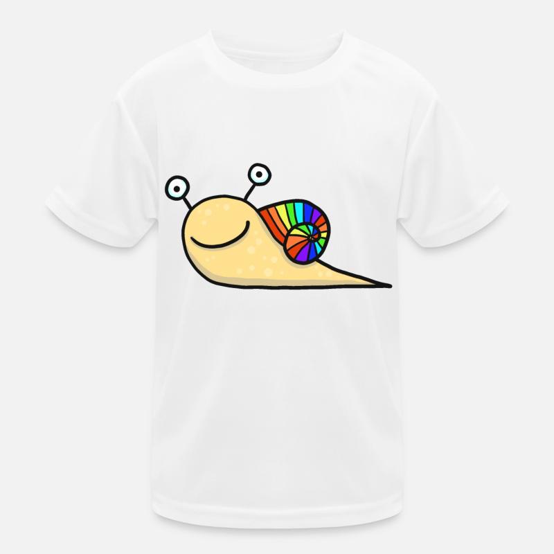Rainbow Snail - Kids Functional T-Shirt - white