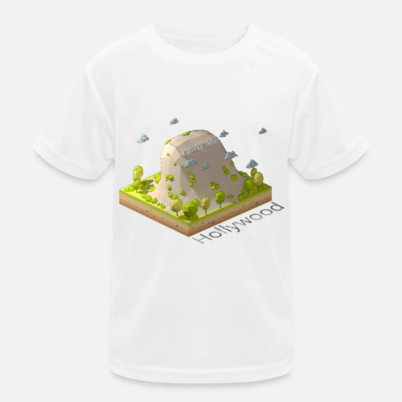 Geometric low poly Hollywood sign Kids Functional T-Shirt
