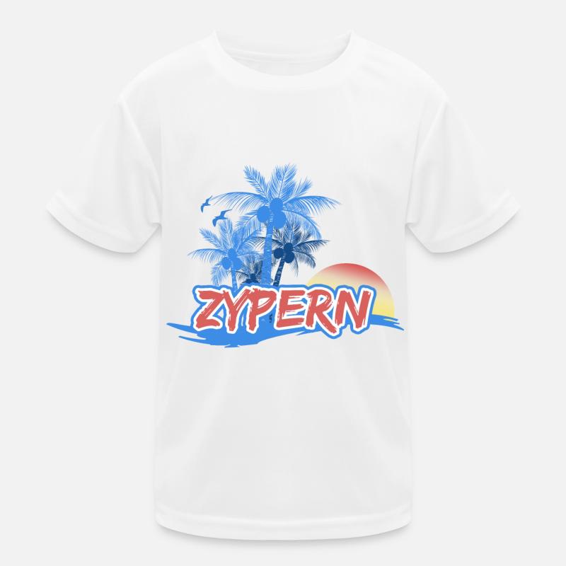 Strand Zypern - Kinder Funktions-T-Shirt - Weiß