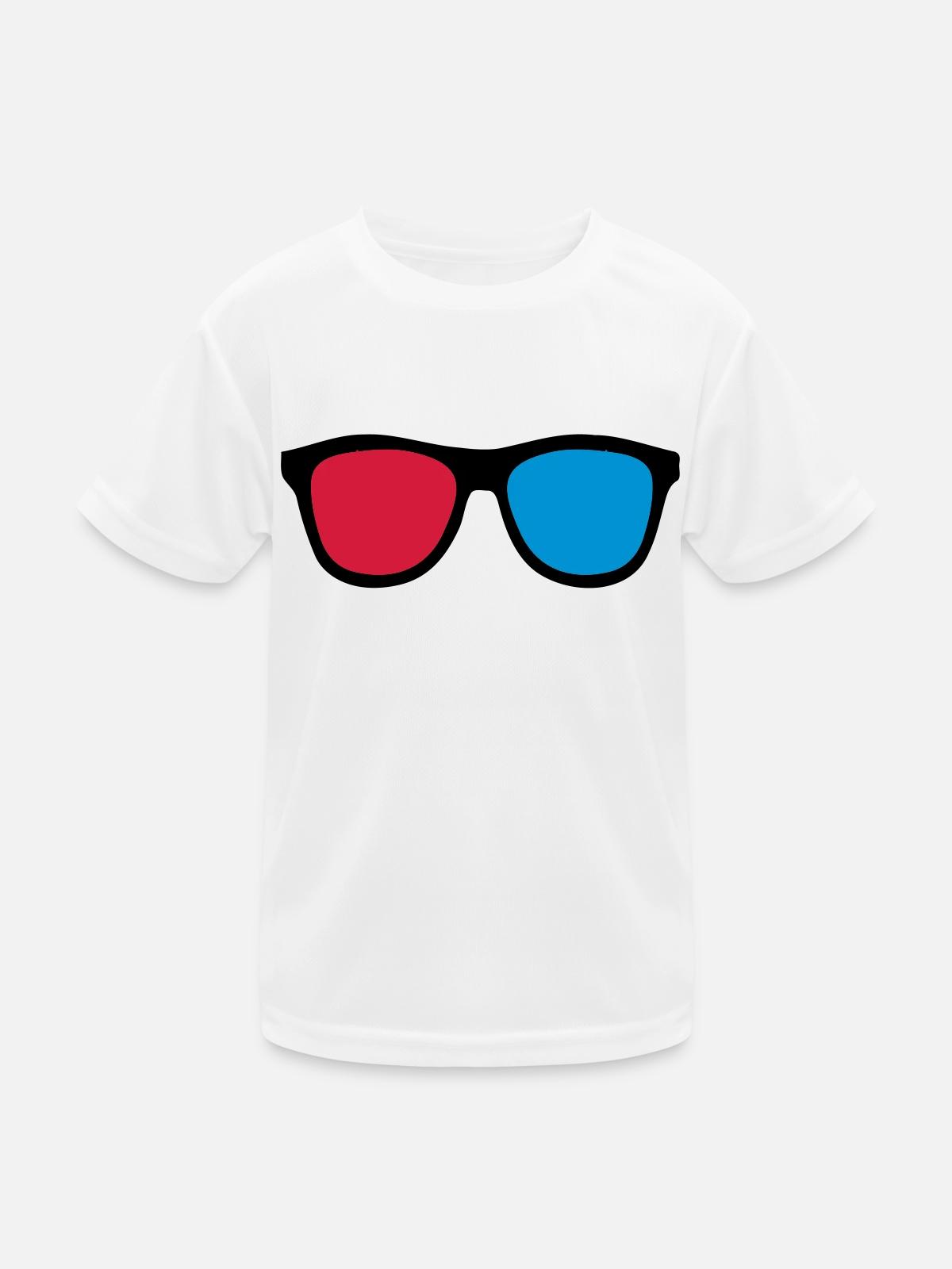 3D glasses - Kids Functional T-Shirt - white - Front