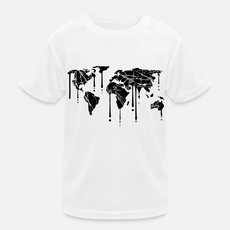 graffiti gouttes gratter terre globe carte fissures p T-shirt sport Enfant