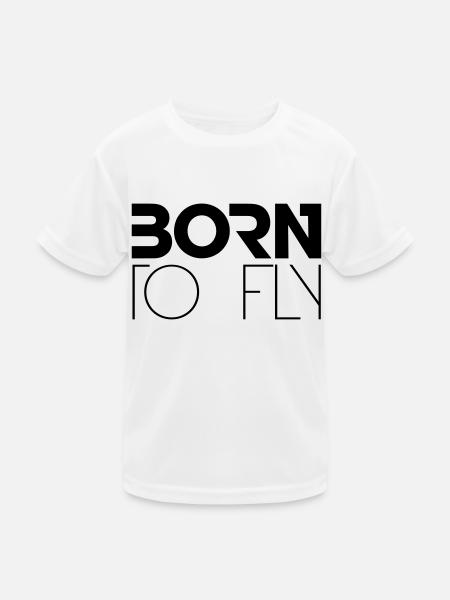 Né à voler Heli Logo Design - T-shirt sport Enfant - blanc - Devant