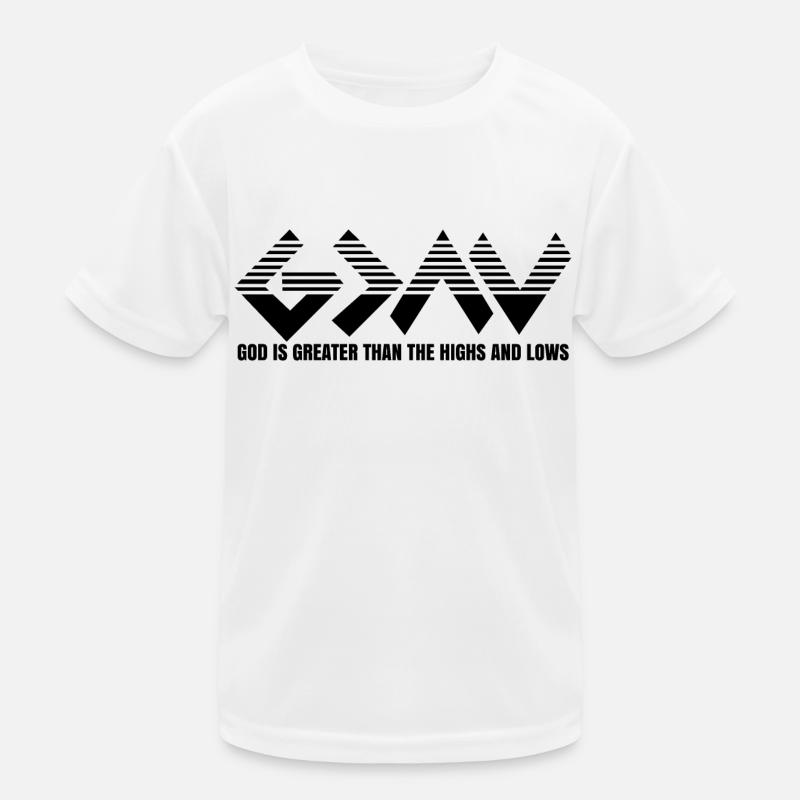 God is Greater than the Highs and Lows Kids Functional T-Shirt