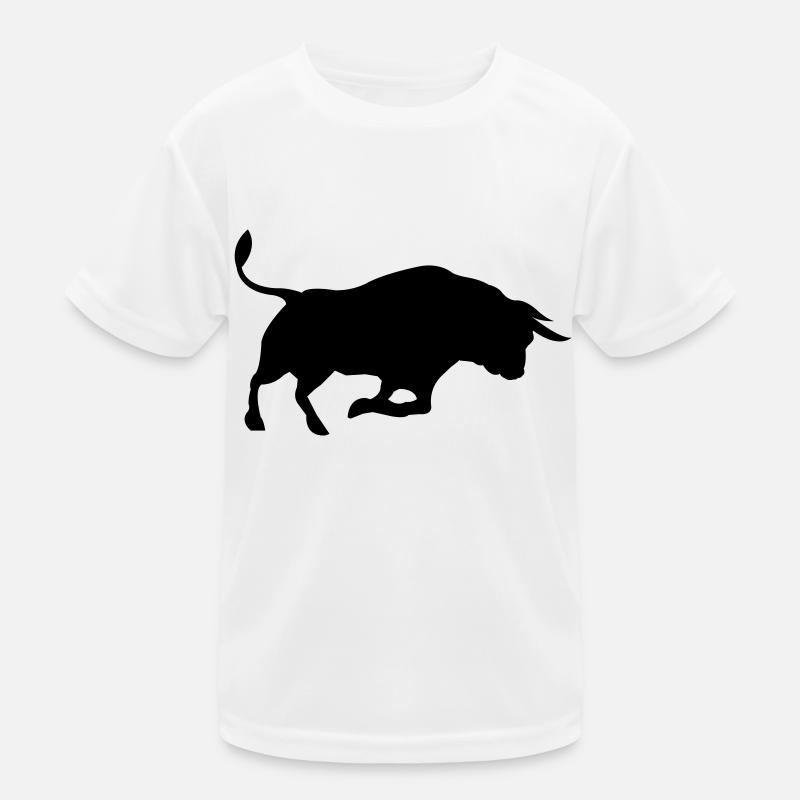 Stier - Kinder Funktions-T-Shirt - Weiß