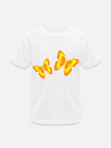 Butterfly Butterfly Insects Spring Summer colorful - Kids Functional T-Shirt - white - Front