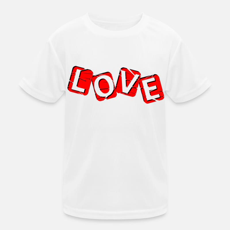 LOVE - red and black Kids Functional T-Shirt