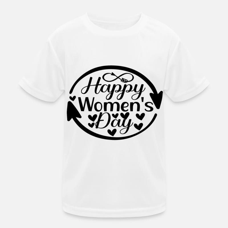 Happy Women's Day Kids Functional T-Shirt
