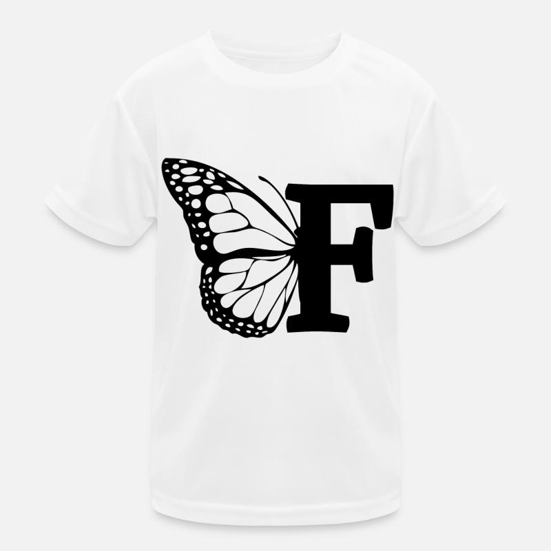 letter f butterfly Kids Functional T-Shirt