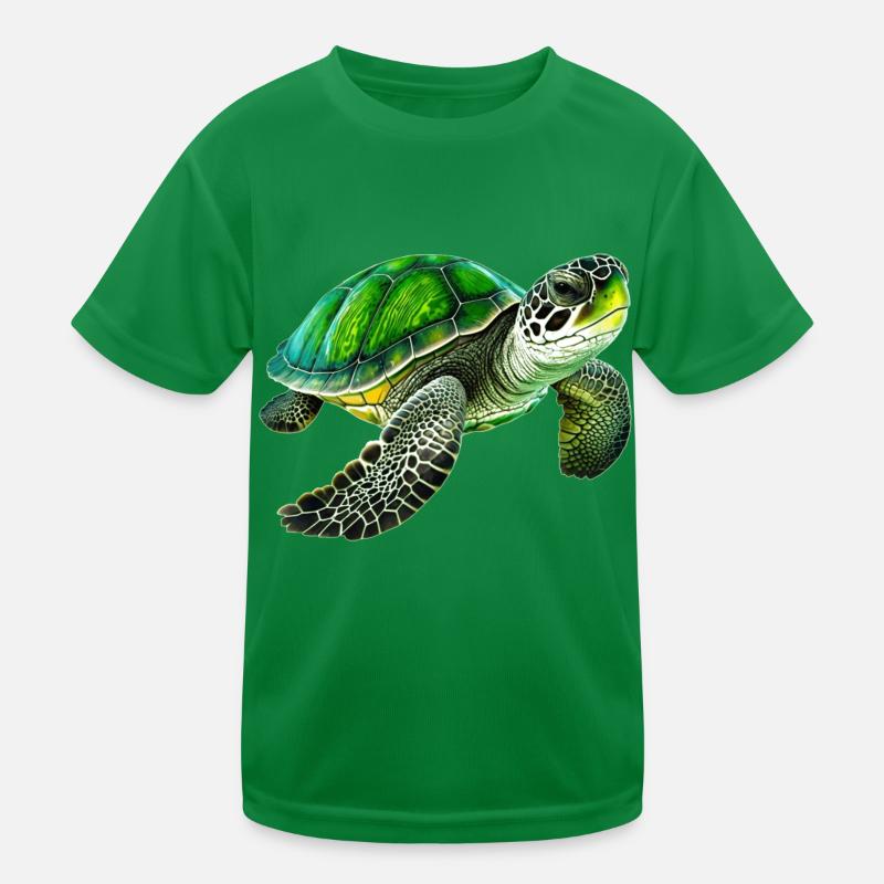 Green sea turtles are impressive animals Kids Functional T-Shirt