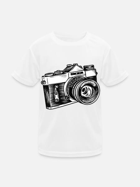 Camera, Vintage Camera, Old Camera, Old - Kids Functional T-Shirt - white - Front