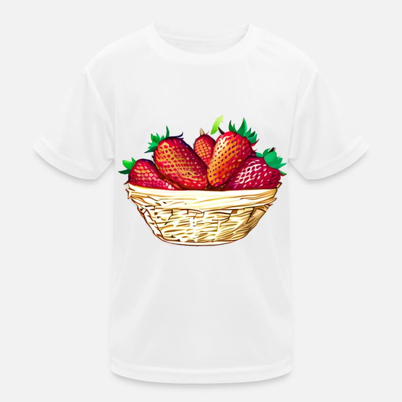 Erdbeeren Erdbeere Korb Erdbeerfeld Kinder Funktions-T-Shirt