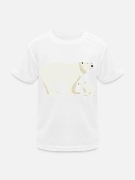 Wildtiere - Kinder Funktions-T-Shirt - Weiß - Vorne