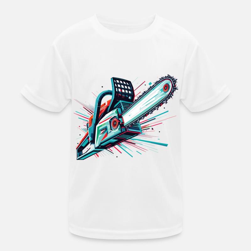 Vektor Polygon Kettensäge Kinder Funktions-T-Shirt
