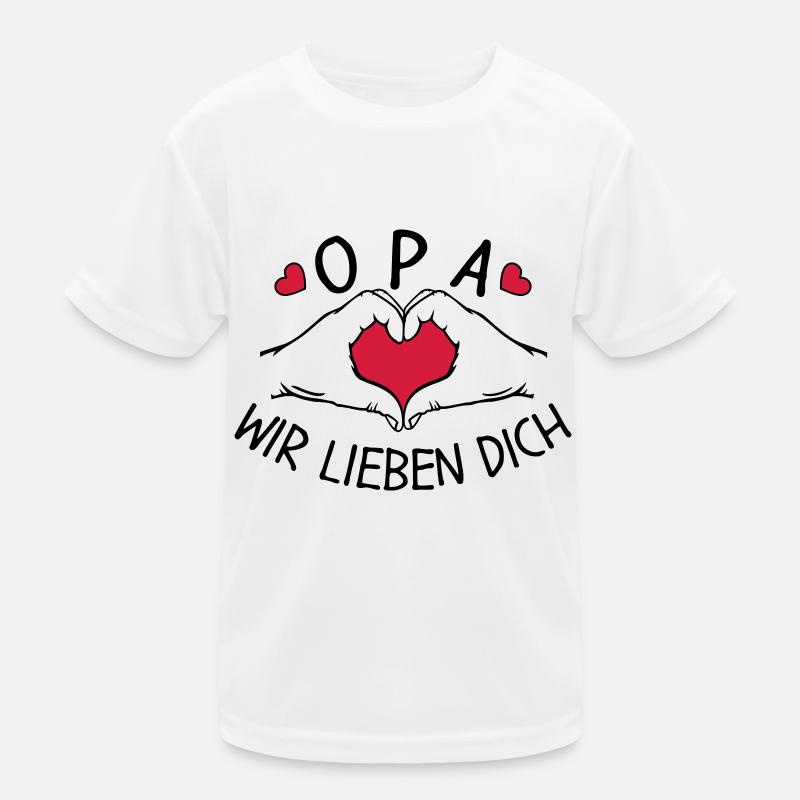Opa wir lieben Dich Kinder Funktions-T-Shirt