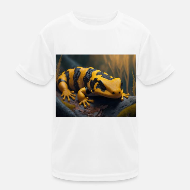 Niedliche Tiere, die Winterschlaf halten – Feuersalamander Kinder Funktions-T-Shirt